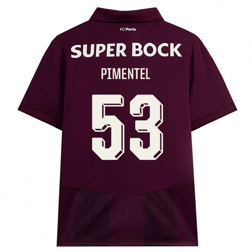 Danxen Kinder Eric Pimentel #53 Burgund Weiß Auswärtstrikot Trikot 2026/27 T-Shirt