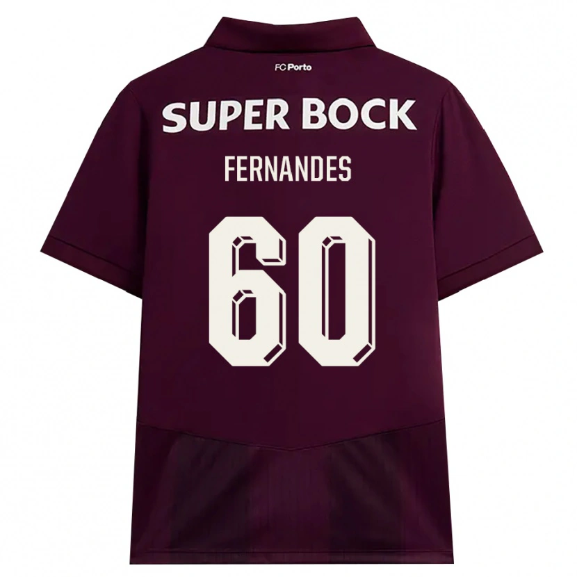 Danxen Kinder Francisco Fernandes #60 Burgund Weiß Auswärtstrikot Trikot 2026/27 T-Shirt