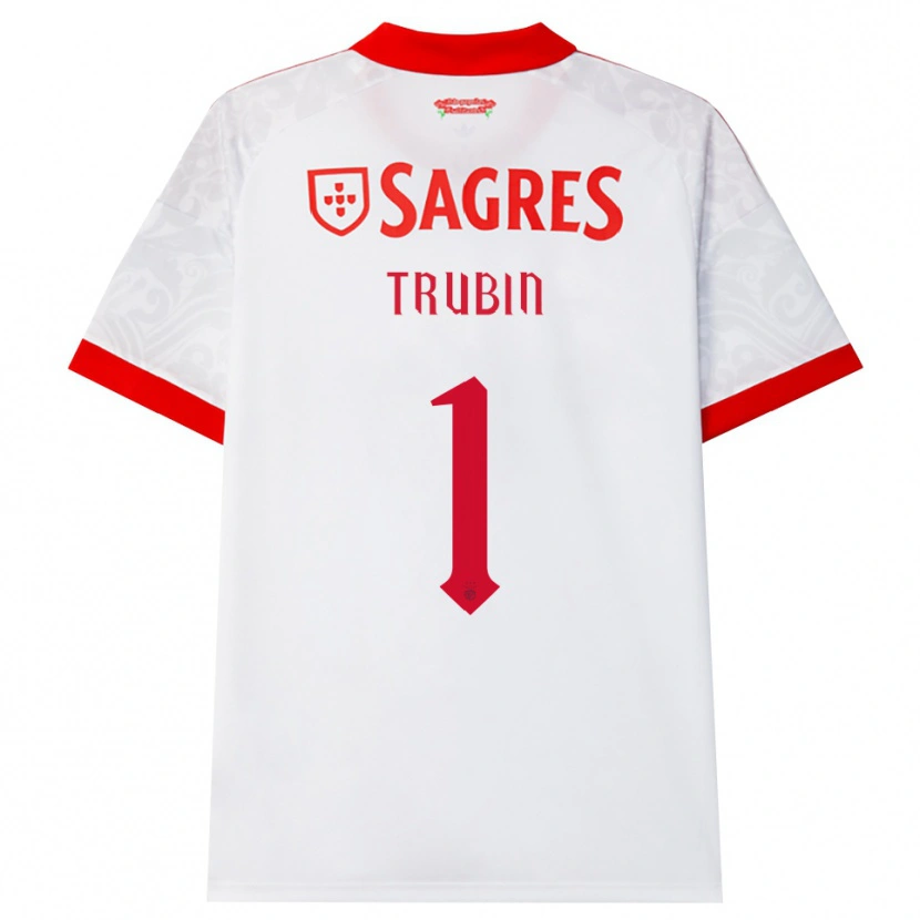 Danxen Kinder Anatoliy Trubin #1 Weiß Rot Gelb Auswärtstrikot Trikot 2026/27 T-Shirt