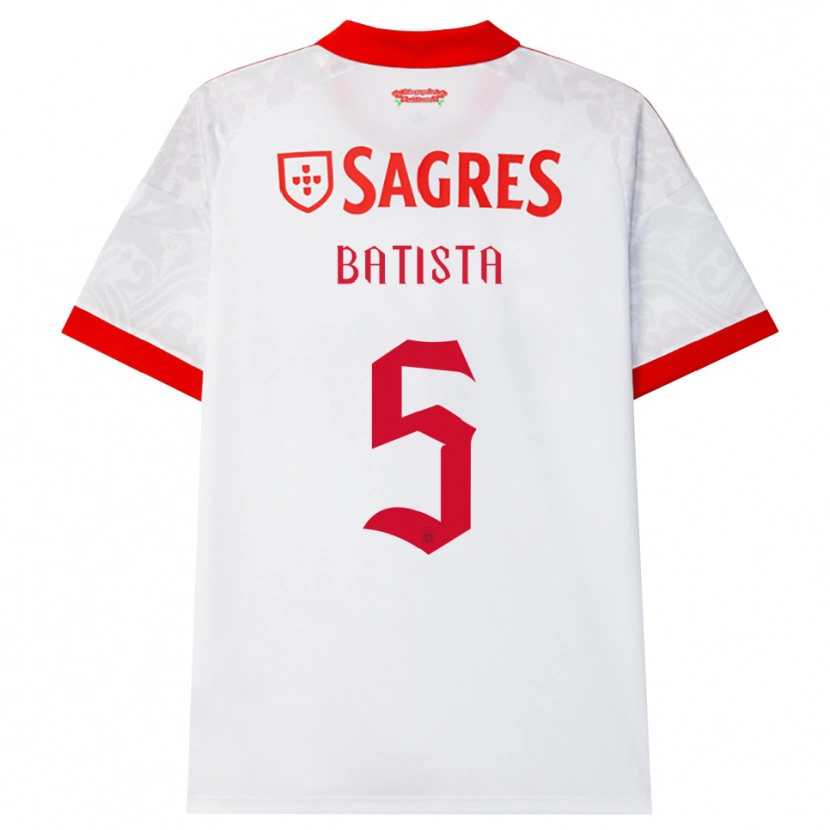 Danxen Kinder Ricardo Batista #5 Weiß Rot Gelb Auswärtstrikot Trikot 2026/27 T-Shirt