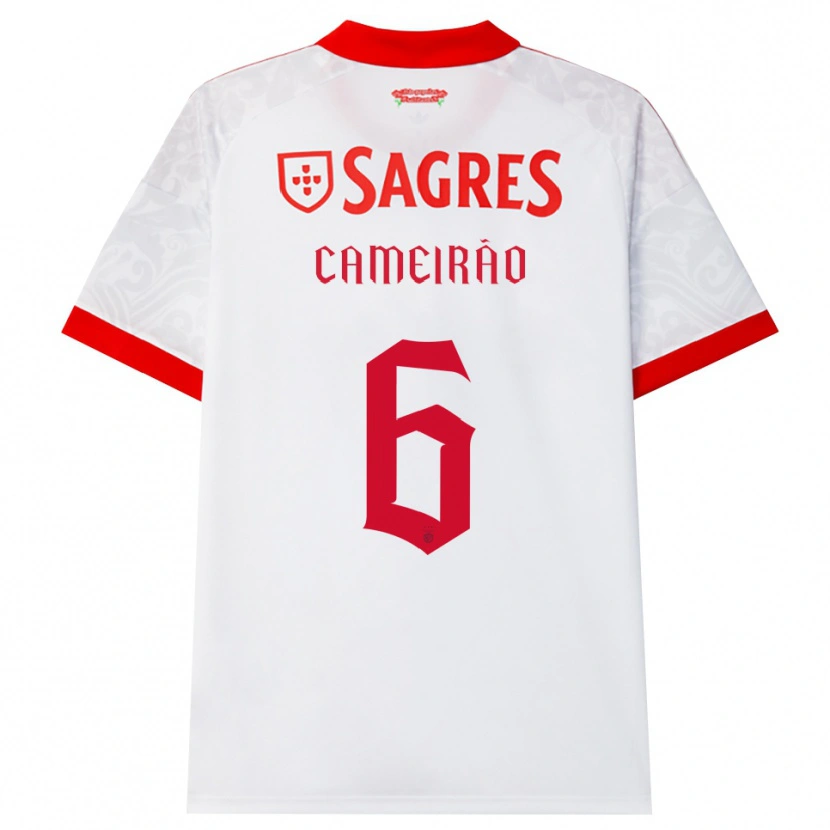 Danxen Kinder Beatriz Cameirão #6 Weiß Rot Gelb Auswärtstrikot Trikot 2026/27 T-Shirt