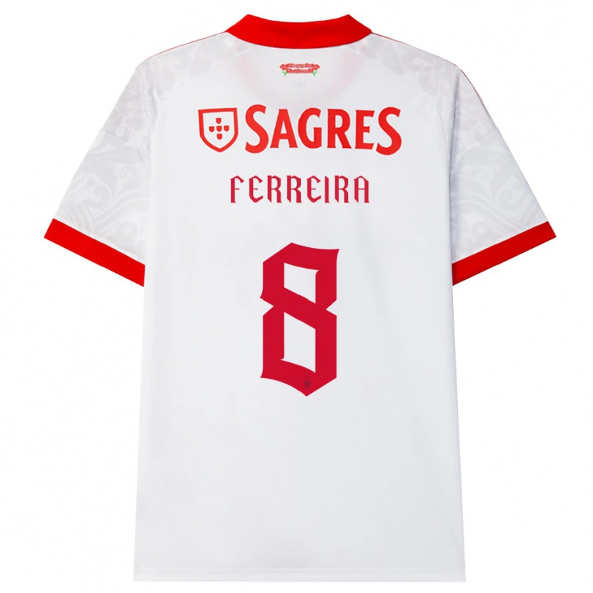 Danxen Kinder Isaac Ferreira #8 Weiß Rot Gelb Auswärtstrikot Trikot 2026/27 T-Shirt