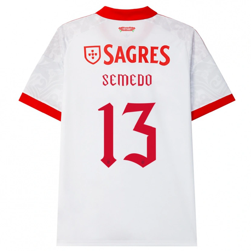 Danxen Kinder Benjamim Semedo #13 Weiß Rot Gelb Auswärtstrikot Trikot 2026/27 T-Shirt