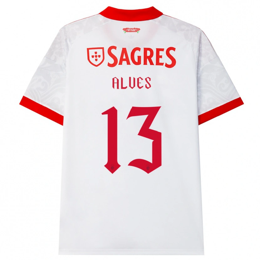 Danxen Kinder Lucia Alves #13 Weiß Rot Gelb Auswärtstrikot Trikot 2026/27 T-Shirt