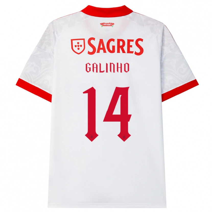 Danxen Kinder Miguel Galinho #14 Weiß Rot Gelb Auswärtstrikot Trikot 2026/27 T-Shirt