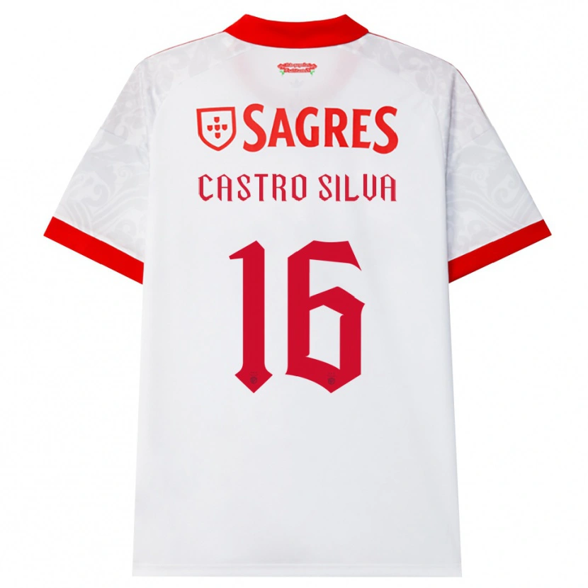 Danxen Kinder Guilherme Castro #16 Weiß Rot Gelb Auswärtstrikot Trikot 2026/27 T-Shirt