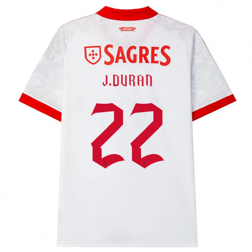Danxen Kinder Jhon Durán #22 Weiß Rot Gelb Auswärtstrikot Trikot 2026/27 T-Shirt