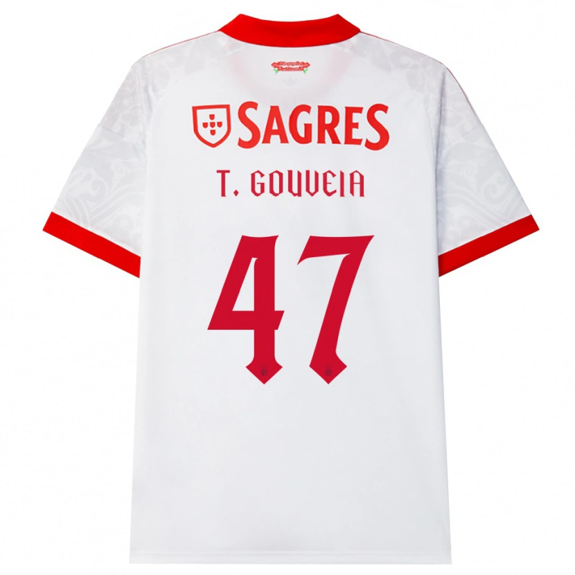 Danxen Kinder Tiago Gouveia #47 Weiß Rot Gelb Auswärtstrikot Trikot 2026/27 T-Shirt