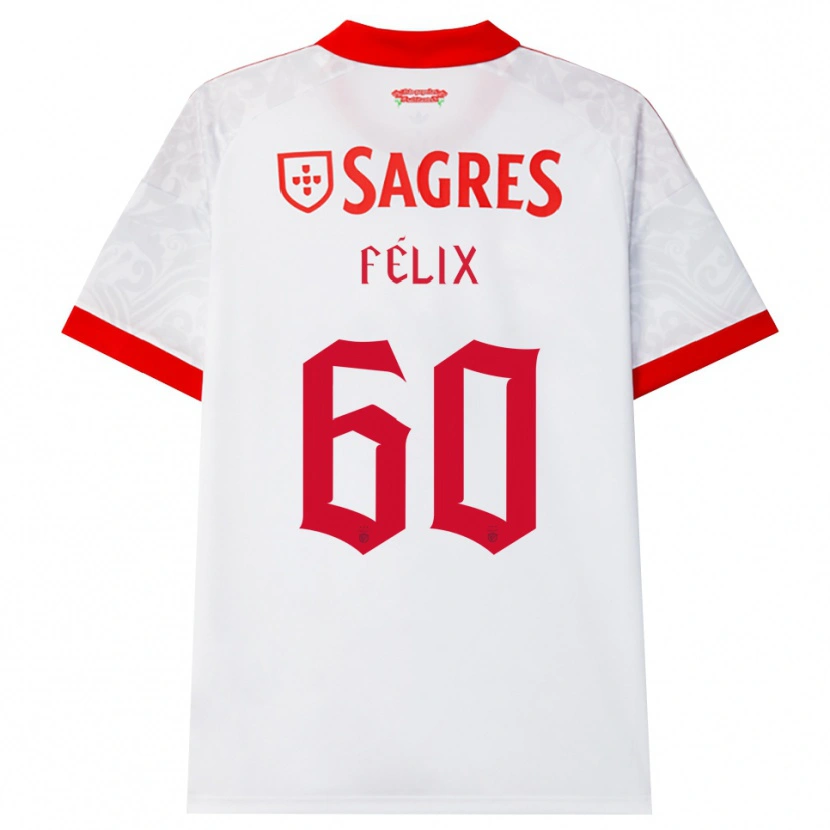 Danxen Kinder Nuno Félix #60 Weiß Rot Gelb Auswärtstrikot Trikot 2026/27 T-Shirt
