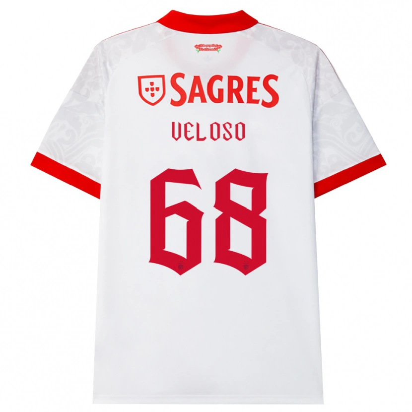 Danxen Kinder João Veloso #68 Weiß Rot Gelb Auswärtstrikot Trikot 2026/27 T-Shirt