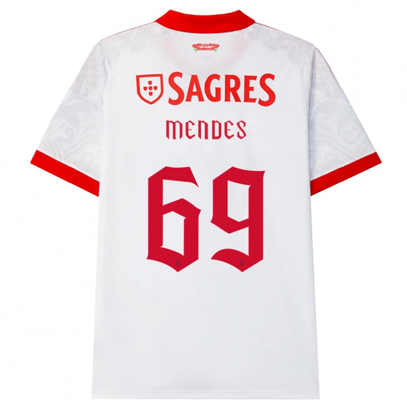 Danxen Kinder Vladimir Mendes #69 Weiß Rot Gelb Auswärtstrikot Trikot 2026/27 T-Shirt