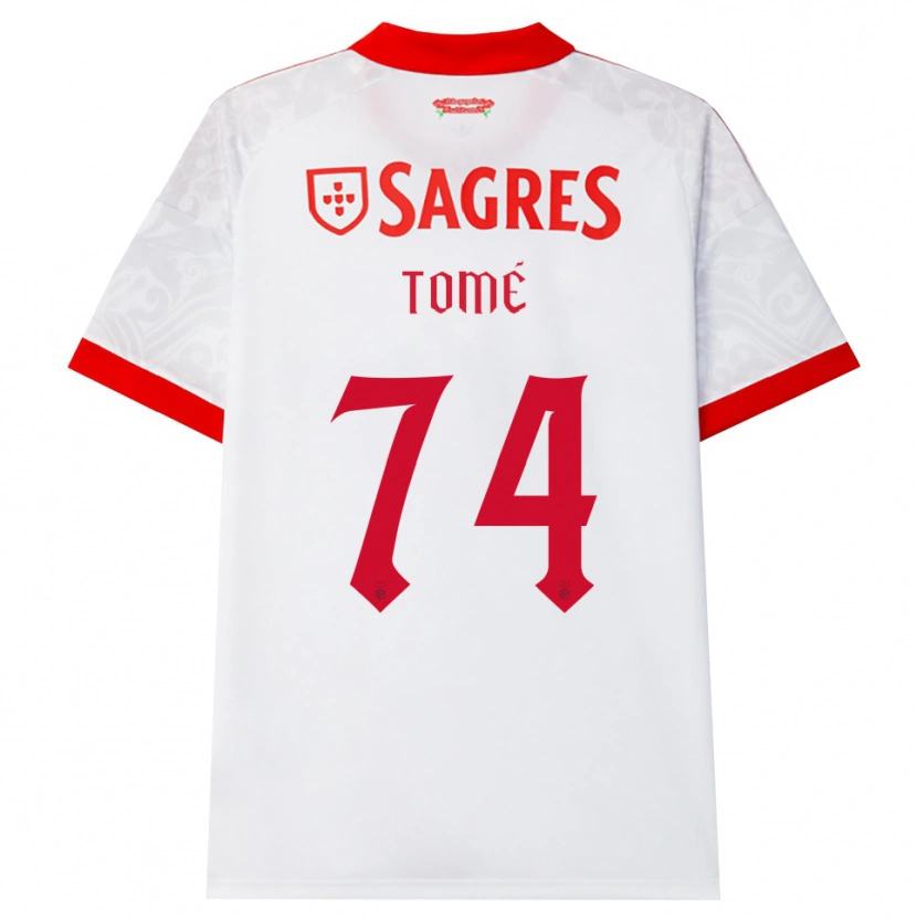 Danxen Kinder Olivio Tomé #74 Weiß Rot Gelb Auswärtstrikot Trikot 2026/27 T-Shirt