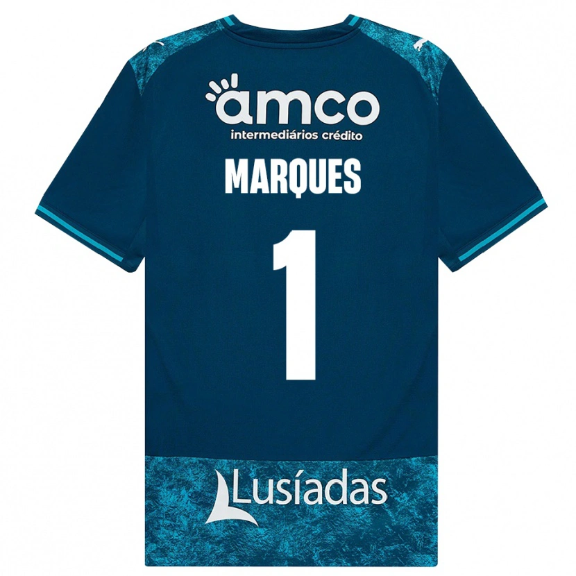 Danxen Kinder André Marques #1 Dunkelschiefergrau Mitteltuerkis Auswärtstrikot Trikot 2026/27 T-Shirt
