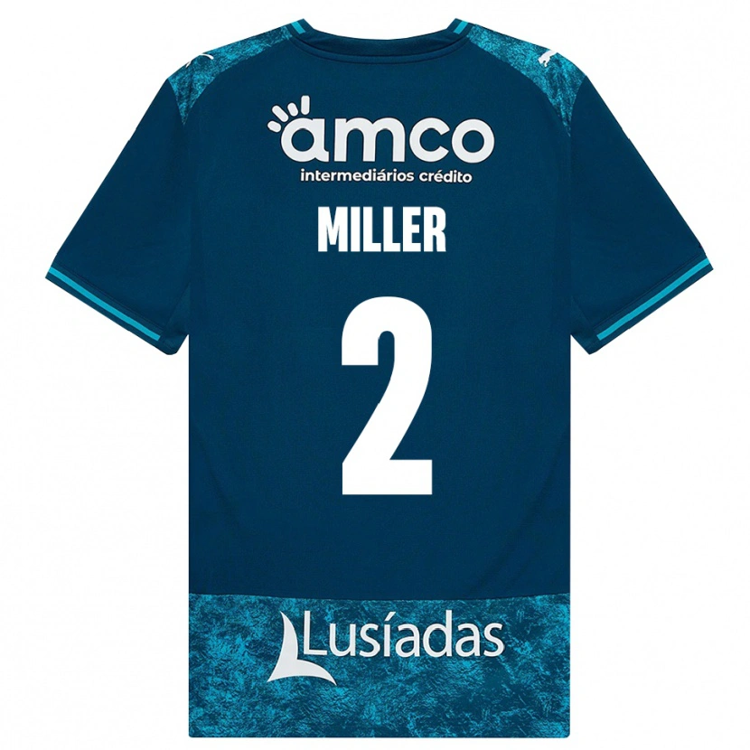 Danxen Kinder Maria Miller #2 Dunkelschiefergrau Mitteltuerkis Auswärtstrikot Trikot 2026/27 T-Shirt