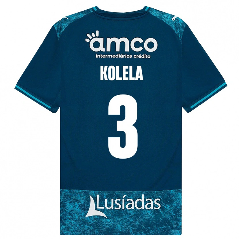 Danxen Kinder Kyllian Kolela #3 Dunkelschiefergrau Mitteltuerkis Auswärtstrikot Trikot 2026/27 T-Shirt