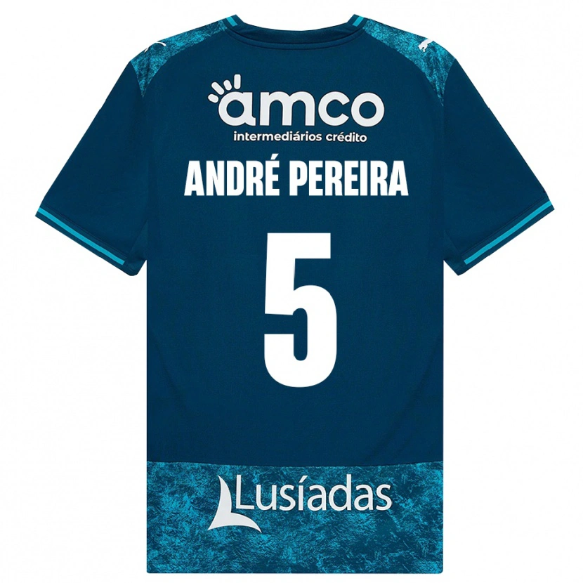 Danxen Kinder João Pereira #5 Dunkelschiefergrau Mitteltuerkis Auswärtstrikot Trikot 2026/27 T-Shirt