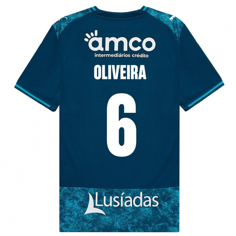 Danxen Kinder Afonso Oliveira #6 Dunkelschiefergrau Mitteltuerkis Auswärtstrikot Trikot 2026/27 T-Shirt