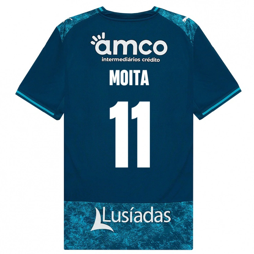 Danxen Kinder Carlos Moita #11 Dunkelschiefergrau Mitteltuerkis Auswärtstrikot Trikot 2026/27 T-Shirt