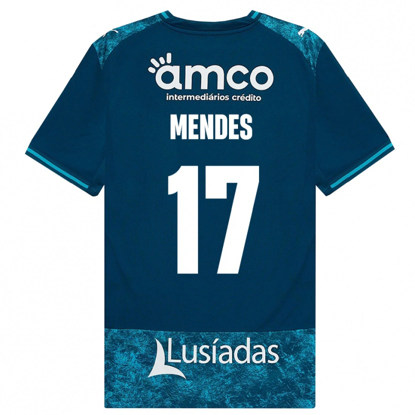 Danxen Kinder Joe Mendes #17 Dunkelschiefergrau Mitteltuerkis Auswärtstrikot Trikot 2026/27 T-Shirt