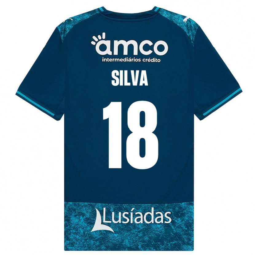 Danxen Kinder Dani Silva #18 Dunkelschiefergrau Mitteltuerkis Auswärtstrikot Trikot 2026/27 T-Shirt