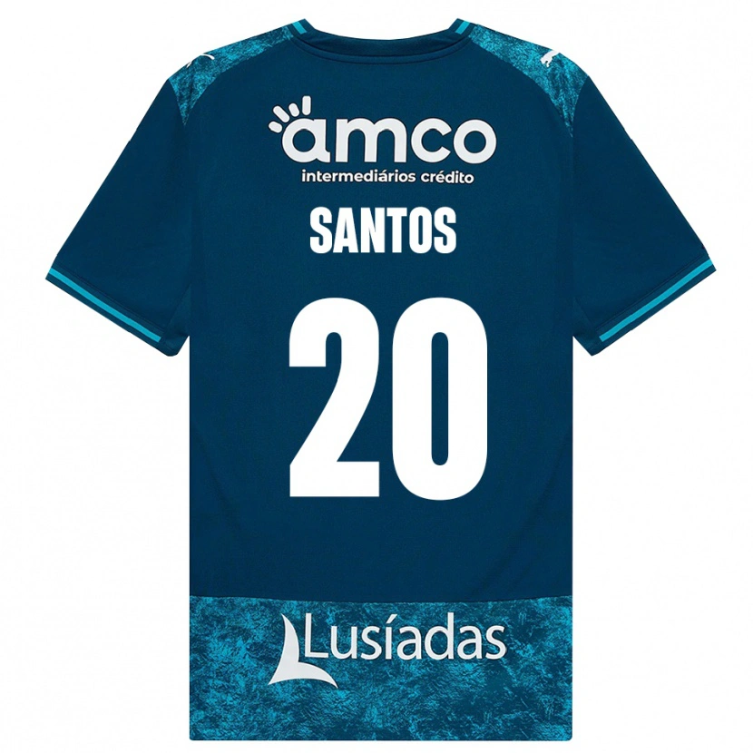 Danxen Kinder Lourenço Santos #20 Dunkelschiefergrau Mitteltuerkis Auswärtstrikot Trikot 2026/27 T-Shirt