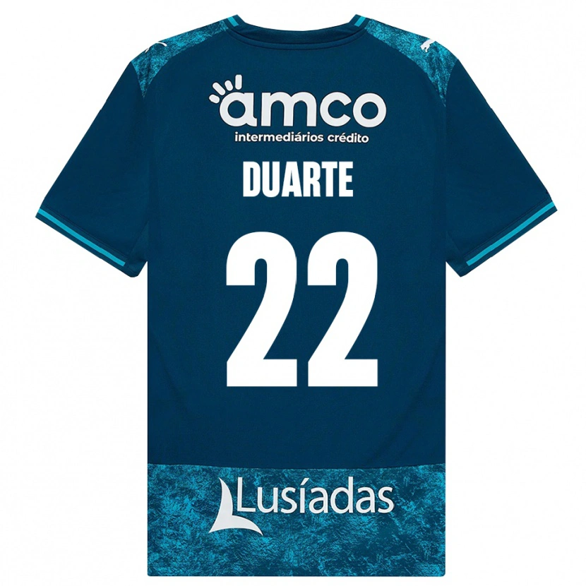 Danxen Kinder Vânia Duarte #22 Dunkelschiefergrau Mitteltuerkis Auswärtstrikot Trikot 2026/27 T-Shirt