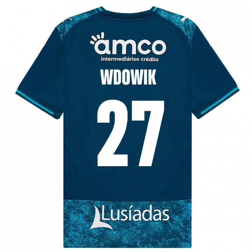 Danxen Kinder Bartlomiej Wdowik #27 Dunkelschiefergrau Mitteltuerkis Auswärtstrikot Trikot 2026/27 T-Shirt