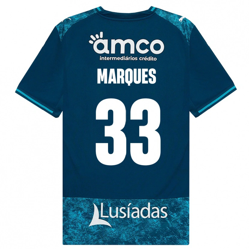 Danxen Kinder João Marques #33 Dunkelschiefergrau Mitteltuerkis Auswärtstrikot Trikot 2026/27 T-Shirt