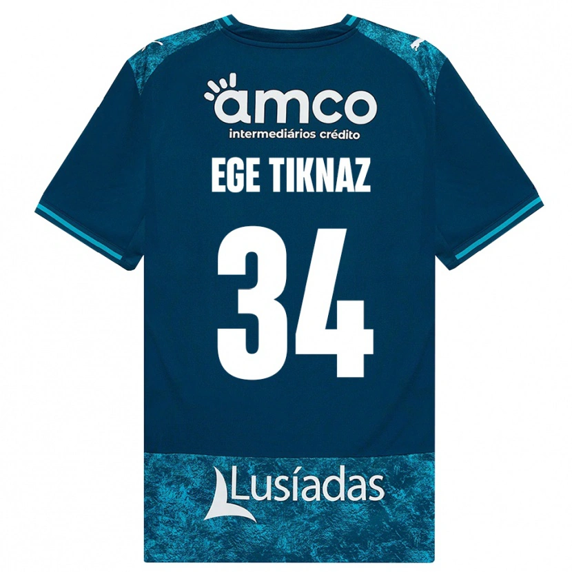 Danxen Kinder Demir Ege Tıknaz #34 Dunkelschiefergrau Mitteltuerkis Auswärtstrikot Trikot 2026/27 T-Shirt