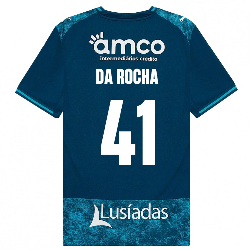 Danxen Kinder Yanis Da Rocha #41 Dunkelschiefergrau Mitteltuerkis Auswärtstrikot Trikot 2026/27 T-Shirt