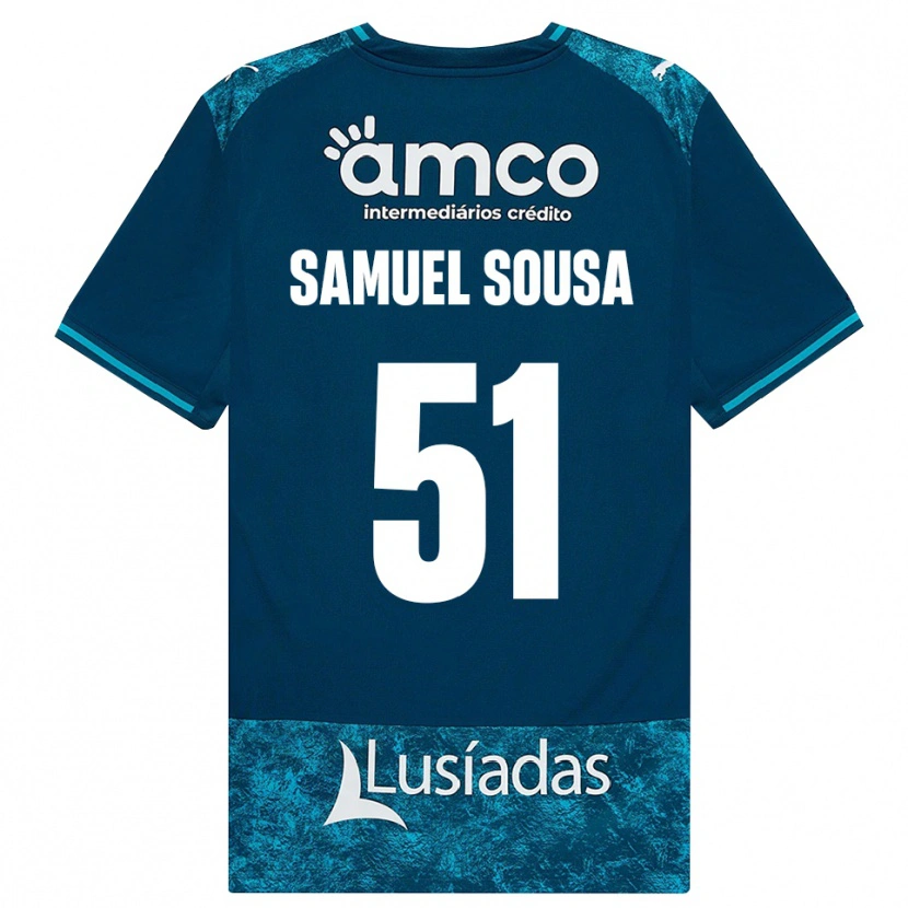 Danxen Kinder Samuel Sousa #51 Dunkelschiefergrau Mitteltuerkis Auswärtstrikot Trikot 2026/27 T-Shirt