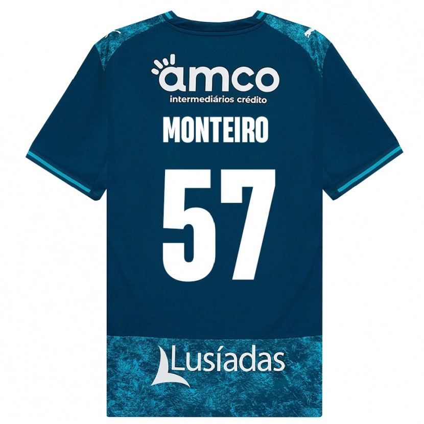 Danxen Kinder Jordan Monteiro #57 Dunkelschiefergrau Mitteltuerkis Auswärtstrikot Trikot 2026/27 T-Shirt