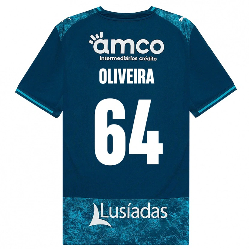 Danxen Kinder Lucas Oliveira #64 Dunkelschiefergrau Mitteltuerkis Auswärtstrikot Trikot 2026/27 T-Shirt