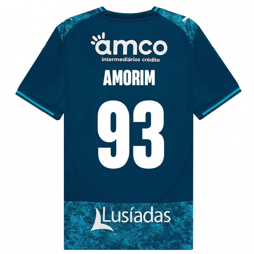 Danxen Kinder Renato Amorim #93 Dunkelschiefergrau Mitteltuerkis Auswärtstrikot Trikot 2026/27 T-Shirt