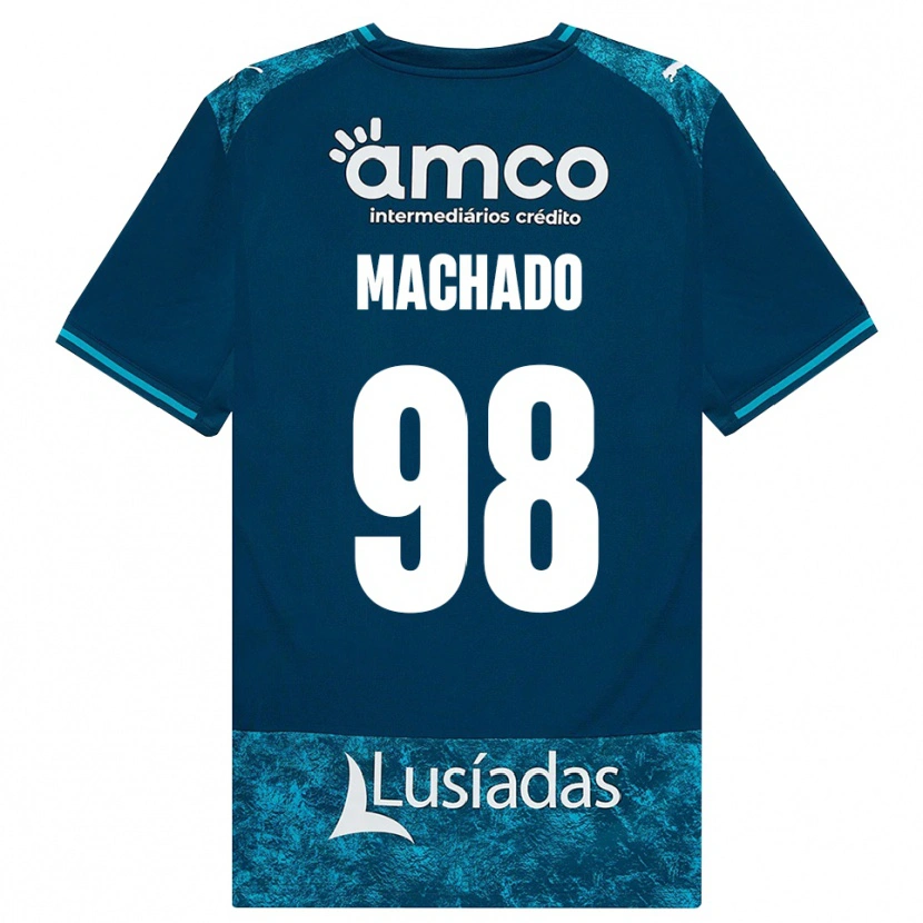 Danxen Kinder Gonçalo Machado #98 Dunkelschiefergrau Mitteltuerkis Auswärtstrikot Trikot 2026/27 T-Shirt