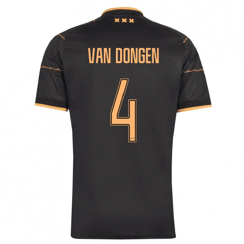Danxen Kinder Bram Van Dongen #4 Schwarz Orange Auswärtstrikot Trikot 2026/27 T-Shirt