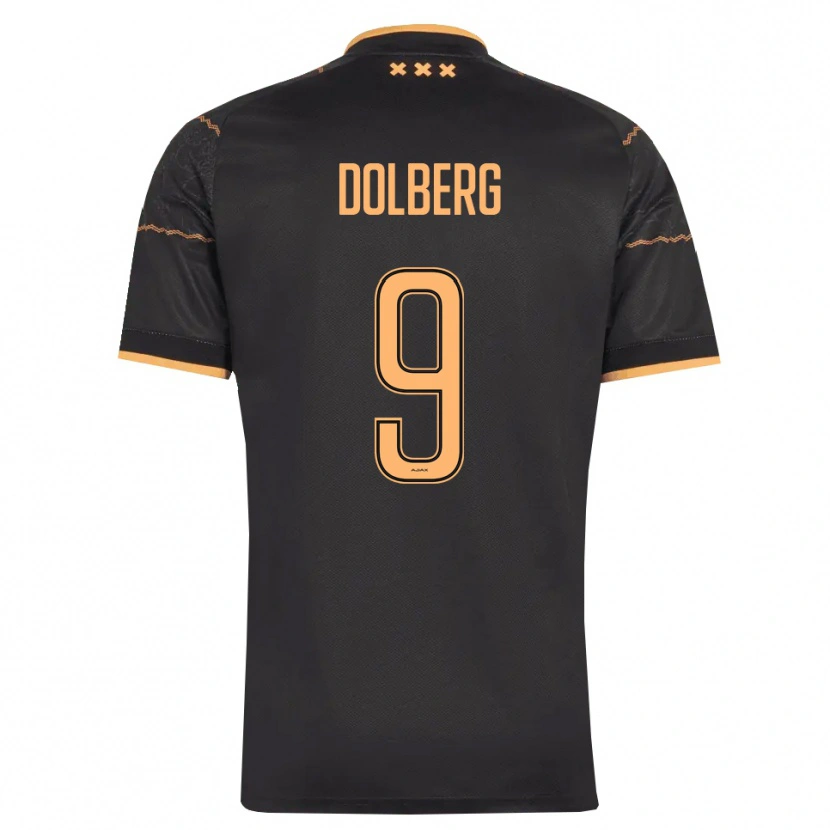 Danxen Kinder Kasper Dolberg #9 Schwarz Orange Auswärtstrikot Trikot 2026/27 T-Shirt