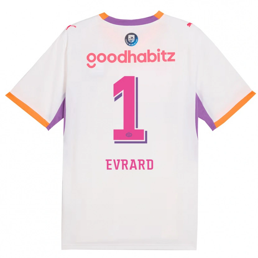 Danxen Kinder Nicky Evrard #1 Weiß Violett Orange Auswärtstrikot Trikot 2026/27 T-Shirt