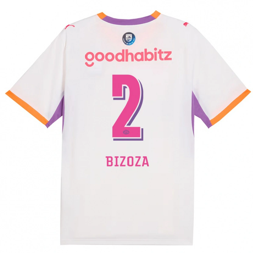 Danxen Kinder Kevin Bizoza #2 Weiß Violett Orange Auswärtstrikot Trikot 2026/27 T-Shirt