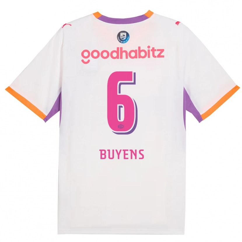 Danxen Kinder Mathieu Buyens #6 Weiß Violett Orange Auswärtstrikot Trikot 2026/27 T-Shirt