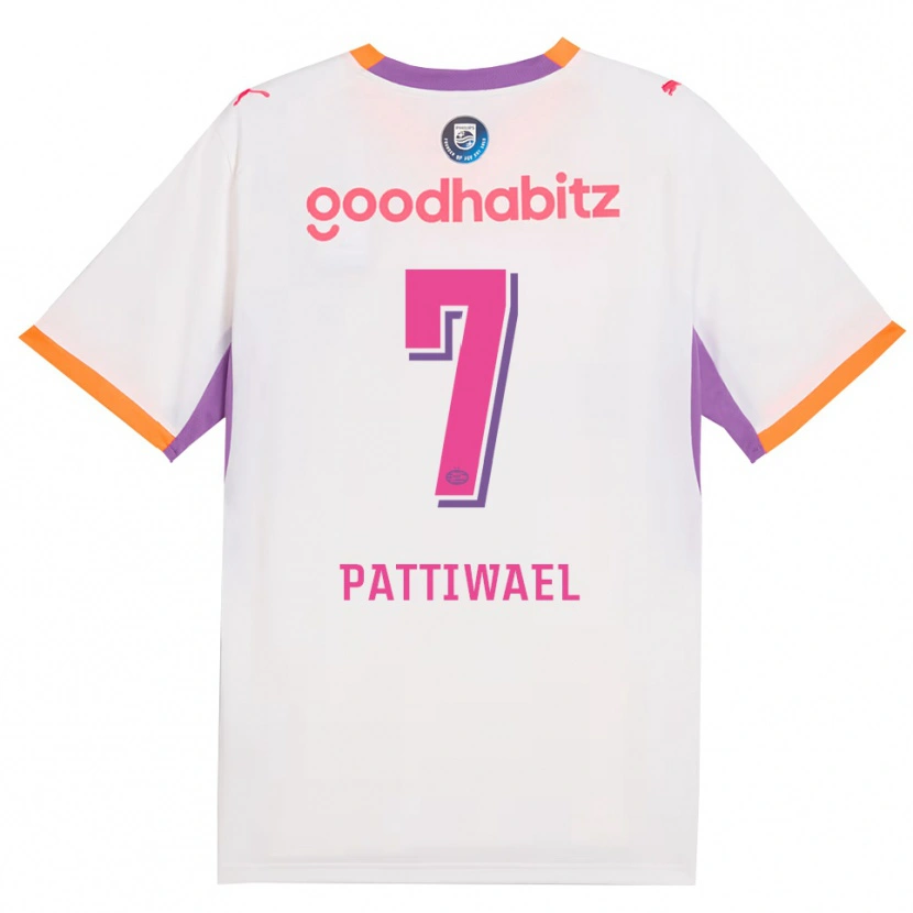 Danxen Kinder Naomi Pattiwael #7 Weiß Violett Orange Auswärtstrikot Trikot 2026/27 T-Shirt