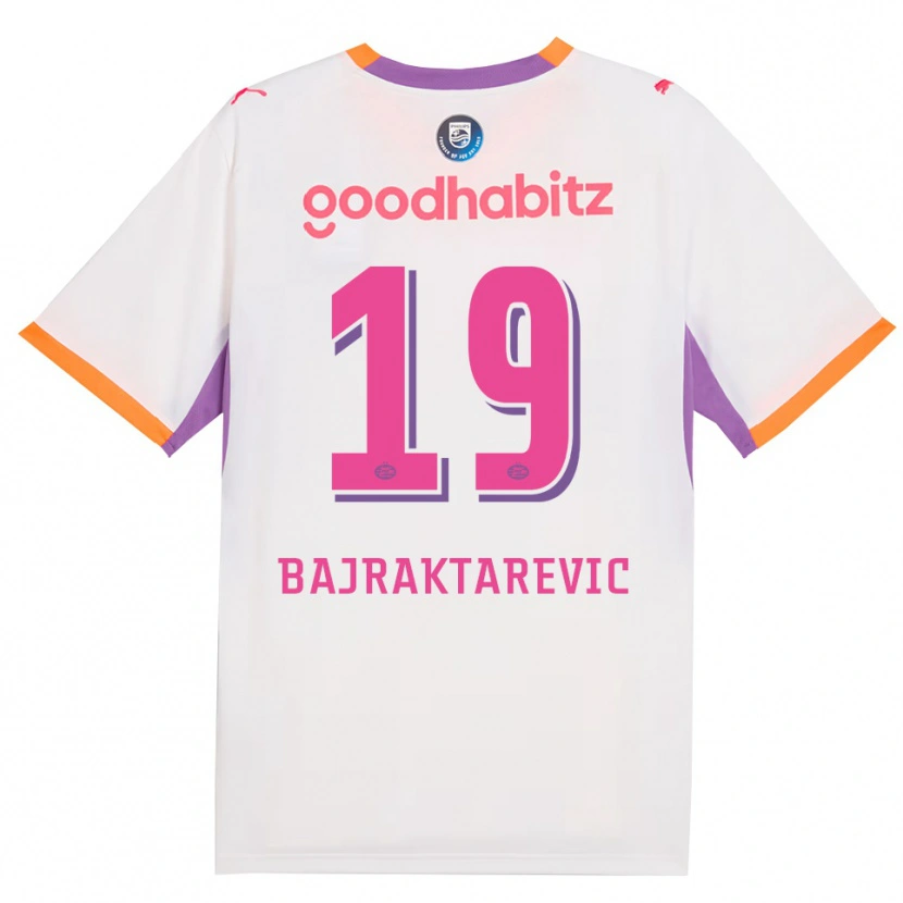 Danxen Kinder Esmir Bajraktarevic #19 Weiß Violett Orange Auswärtstrikot Trikot 2026/27 T-Shirt