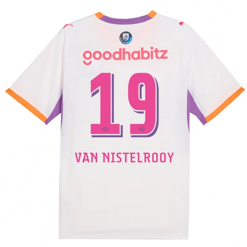 Danxen Kinder Liam Van Nistelrooy #19 Weiß Violett Orange Auswärtstrikot Trikot 2026/27 T-Shirt