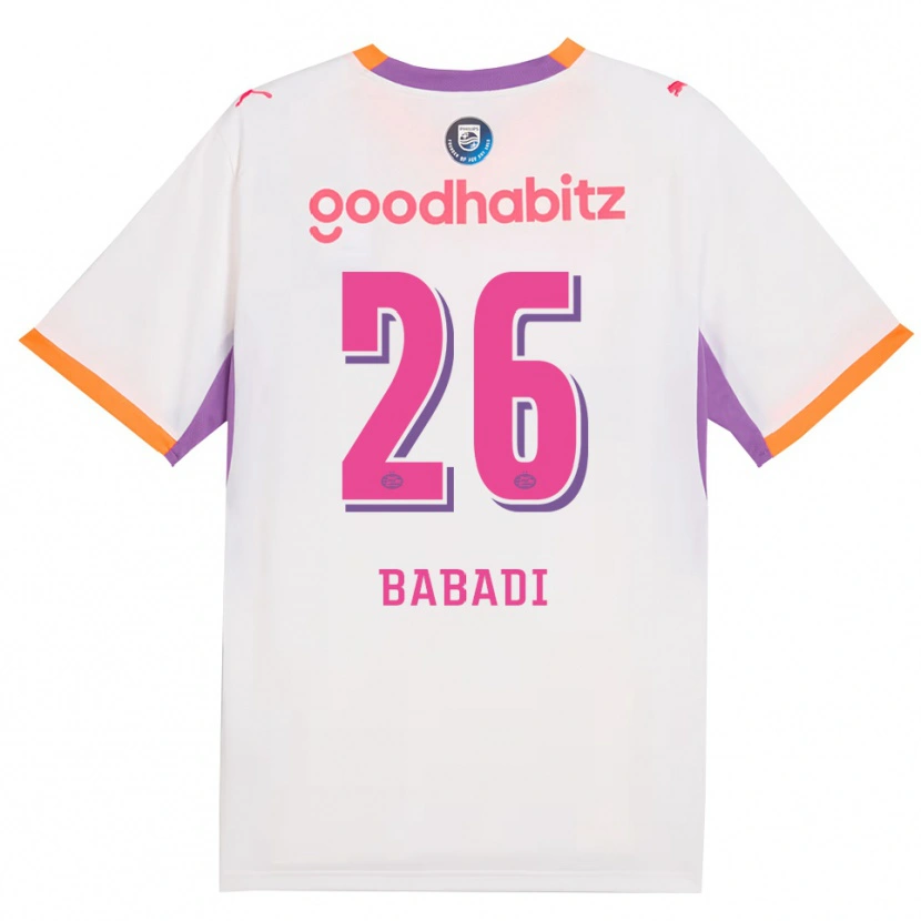 Danxen Kinder Isaac Babadi #26 Weiß Violett Orange Auswärtstrikot Trikot 2026/27 T-Shirt