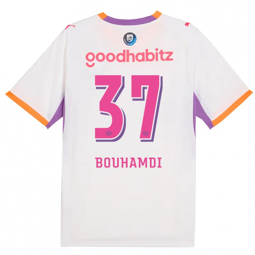 Danxen Kinder Amir Bouhamdi #37 Weiß Violett Orange Auswärtstrikot Trikot 2026/27 T-Shirt