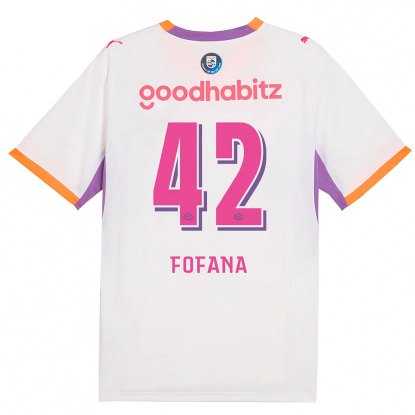 Danxen Kinder Fode Fofana #42 Weiß Violett Orange Auswärtstrikot Trikot 2026/27 T-Shirt