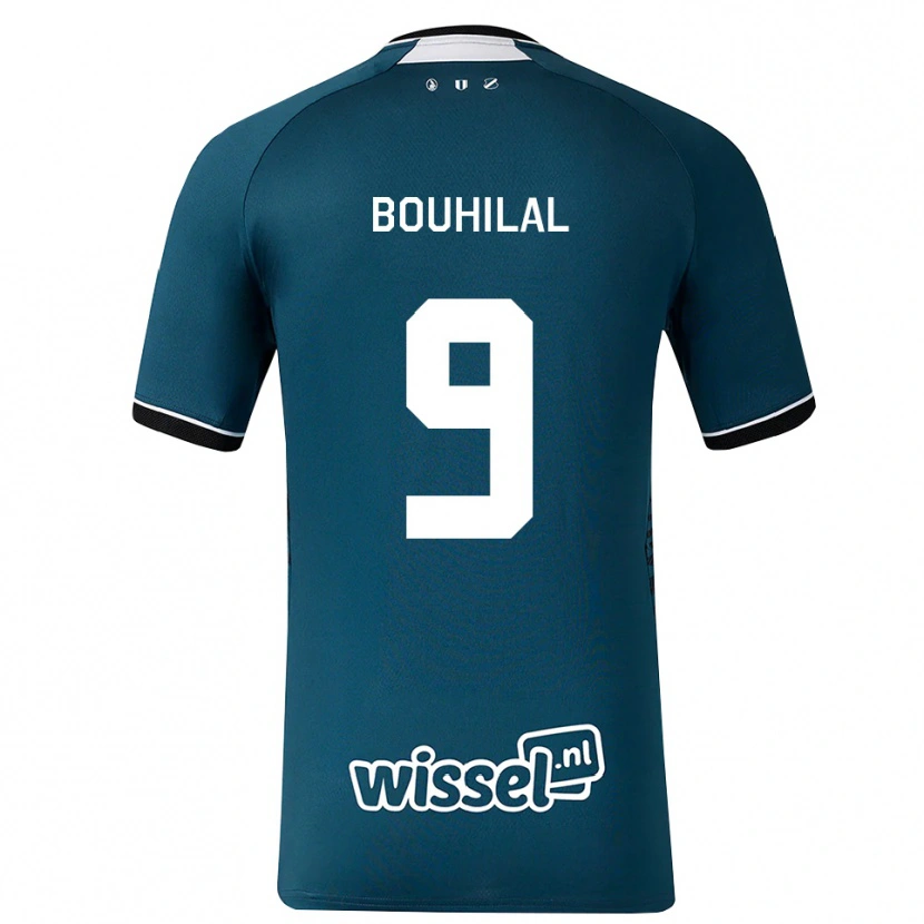 Danxen Kinder Mohammed Bouhilal #9 Dunkelschiefergrau Weiß Auswärtstrikot Trikot 2026/27 T-Shirt