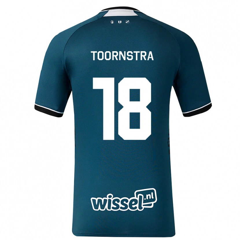 Danxen Kinder Jens Toornstra #18 Dunkelschiefergrau Weiß Auswärtstrikot Trikot 2026/27 T-Shirt