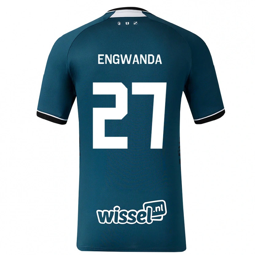 Danxen Kinder Alonzo Engwanda #27 Dunkelschiefergrau Weiß Auswärtstrikot Trikot 2026/27 T-Shirt