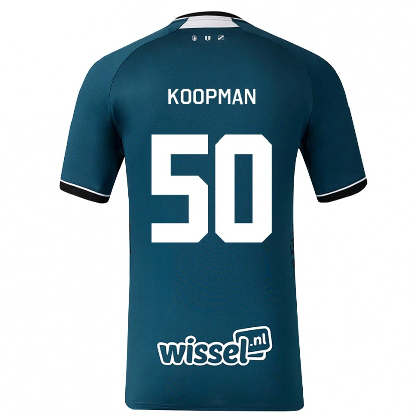 Danxen Kinder Kyra Koopman #50 Dunkelschiefergrau Weiß Auswärtstrikot Trikot 2026/27 T-Shirt